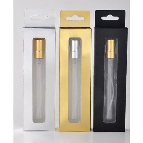 10ML Empty Glass Perfume Bottles With Custom Gift Boxes, Cosmetic Packaging Container With Metal Atomizer