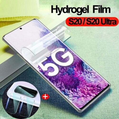 2 in 1 Film For Samsung Galaxy S20 S10 Plus Ultra Hydrogel Film For Samsung S9 S8 Plus Front Screen Protector Camera Len Film