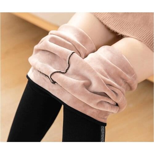 2018 color velvet side bar cotton leggings and velvet leggings for ladies with velvet and thickened leggings 40-70kg d0026
