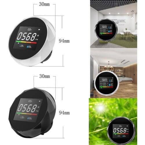 3 IN 1 Carbon Dioxide Detector Gas Analyzer Multifunctiona Air Quality Monitor CO2 Gas Detector Indoor Air Analyzer Gas Detector