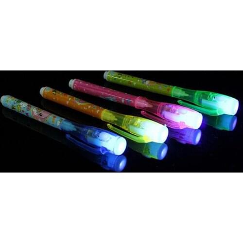 30pcs New Invisible Writing Pen Children Funny Light Up Ultraviolet Pen Kids Writing Pens Halloween Party Favor Gift Christmas