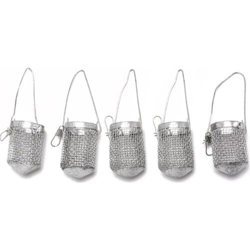 5pcs Fishing String Barbed Hook Luminous Beads Metal Bait Cage Tackle Accessories Whosesale