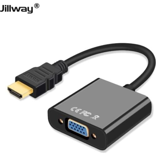 Jillway HDMI to VGA Adapter for Computer Desktop Laptop Monitor, Projector HDTV Digital to Analog Converter