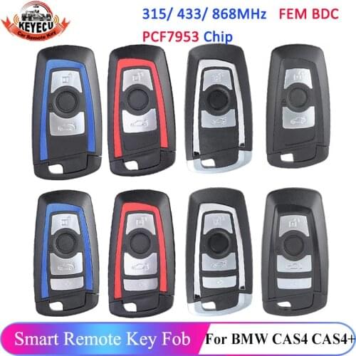 KEYECU Car Remote Key PCF7953 for BMW F 3 5 7 Series X5 X6 F20 F22 F30 2009-2017 CAS4 CAS4+ FEM BDC 315 434 868MHz ID49 HUF5662