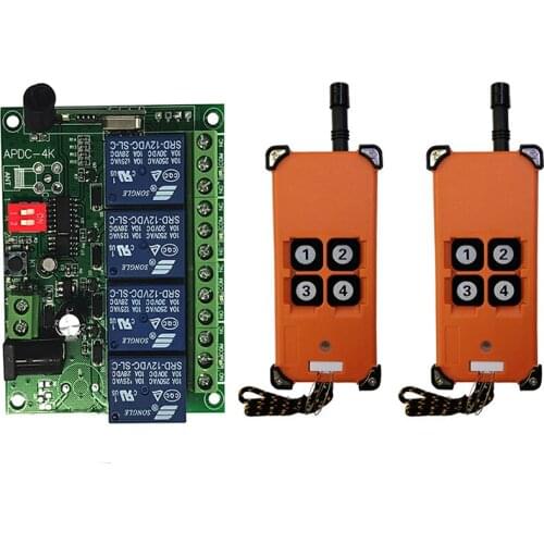3000m DC12V 24V 12CH Radio Controller RF Wireless Remote Control Overhead travelling crane System Receiver+ number keys Remote