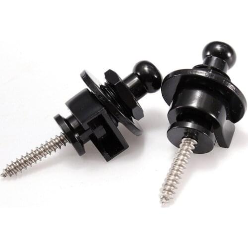 2pcs 50mm Electric Guitar Bass Black Metal Skidproof Belt Button Strap Lock for Electric Guitar/ Electric Bass