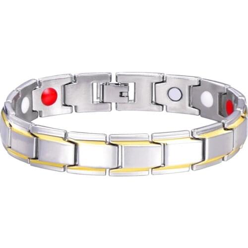 Men Magnetic Therapy Bracelet Classic Titanium Steel Anti-snoring Health Care Health99