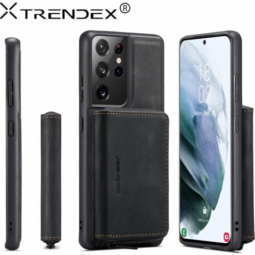Genuine TRENDEX Magnetic Leather Zipper Wallet Case For Samsung Galaxy S21 S20 FE Note 10 20 Ultra A52 A72 Card Holder Cover Bag