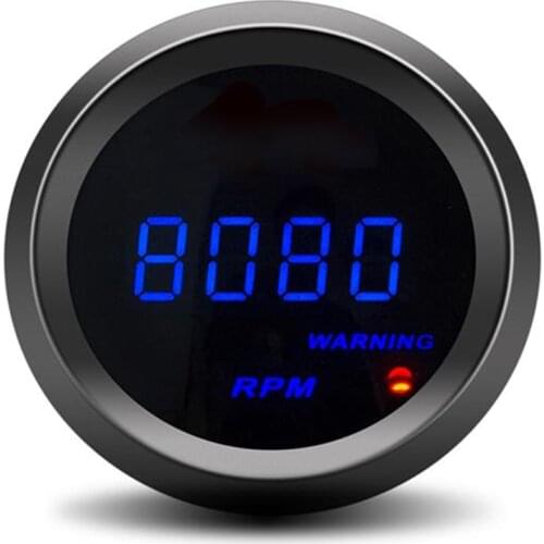Digital Speed Meter Car Tachometer 2" 52mm RPM Gauge Tachometer 12V Blue Led Light RPM Meter Car Gauges tacometro motosierra