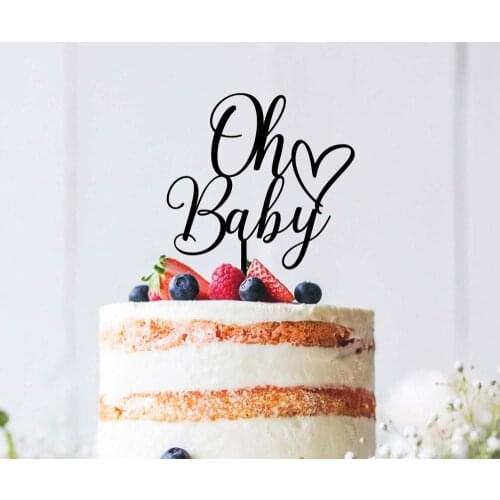 Oh Baby' Baby Shower Cake Topper - Rose Gold Cake Topper - Baby Shower Party