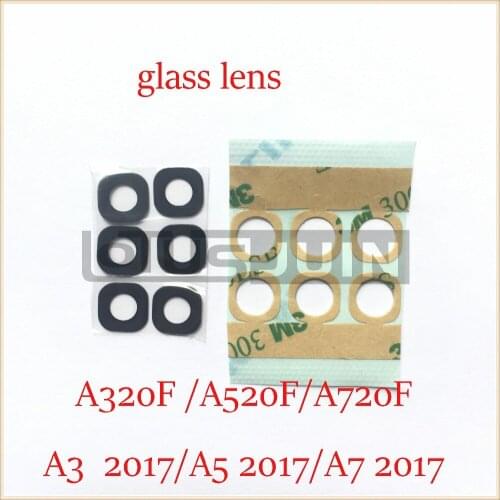 2pcs Back Rear Camera Glass Lens Ring with Sticker for Samsung Galaxy A320F A3 2017 A520F A720F A5 2017 A7 2017