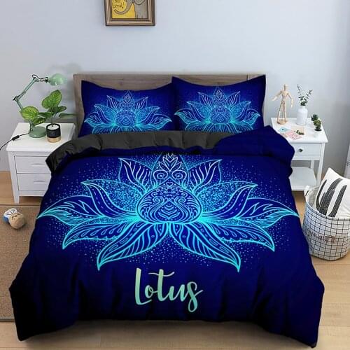 Lotus Bedding Set King Size Luxury Golden Plated Bohemian Bedclothes 3d Duvet Cover Flower bedding Boho Quilt Covers Sets