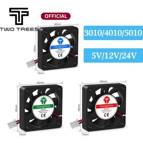 3D Printer Cooling fan 3010 4010 5010 DC 5/12/24V Brushless Cooler Fan DC for heatsink cooler cooling radiator 2 pin Fans