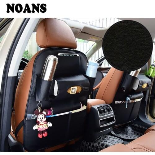 NOANS 1pcs Car Back Rear Chair Back Multi-function Leather Storage Bag For BMW E46 E39 E90 E60 Toyota Corolla Nissan Qashqai J11