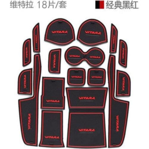 FOR 2015 2016 2017 Suzuki vitara Gate Slot Pad Non-slip Cup Mats Anti Slip Door Groove Mat Sticker Car Accessories