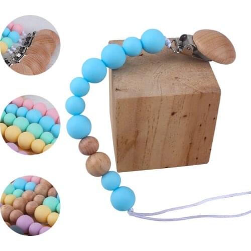 New Baby Pacifier Clip Chain Silicone beads Soother Pacifier Clips Leash Strap Nipple Holder For Infant Nipple Bottle Clip Chain