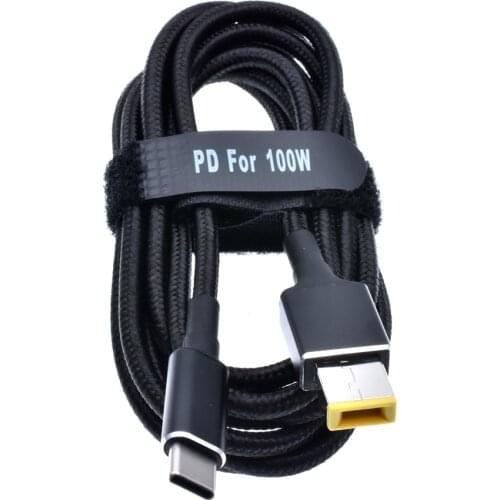 100W Type C USB C Fast Charging Cable Cord DC Power Adapter Converter for Lenovo Thinkpad 20V 2.25A 3.25A 4.5A Laptop Charger