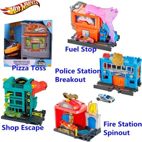 Original Hot Wheels Heavy Transport Vehicles 6 Layer Small Car Toy Scalable Storage Transporter Truck Boy Educational Toy