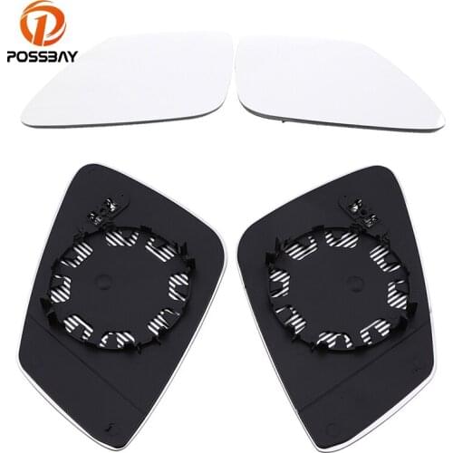 POSSBAY Rear View Door Wing Mirror Glass Heated Mirrors White Car Rearview Mirror for BMW 5-Series Sedan F10/F18 2010-2016