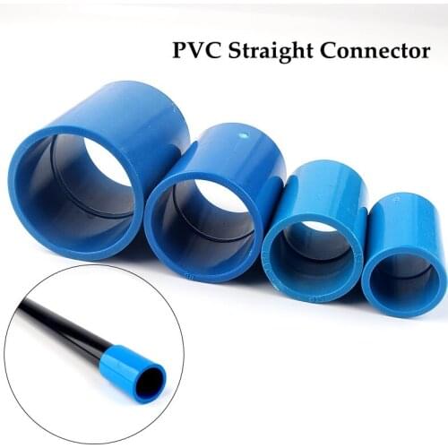 30~4pcs ID 20~50mm PVC Water Pipe Straight Connector Plastic Joint Fittings Irrigation System Watering equal Joints Parts
