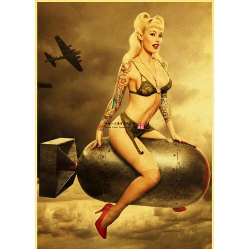 Sexy Tease Girl Art Poster Vintage Retro Lienzo Pared Hogar Bar Carteles Sticker Regalo Sin Marco Decal