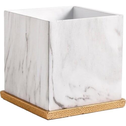 Northern Europe cement flowerpot ceramic square pot simple artistic personality cactus pot green rose pot