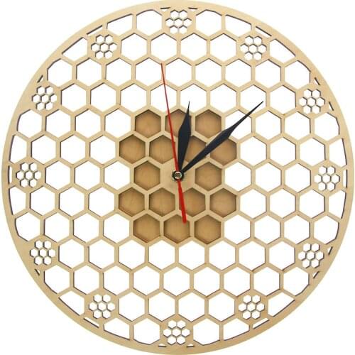 Hexagon Wooden Wall Clock Honeycomb Sacred Geometry Comb Modern Mandala Clock Watch Bee Lover Keeper Room Deco Gift Silent Sweep