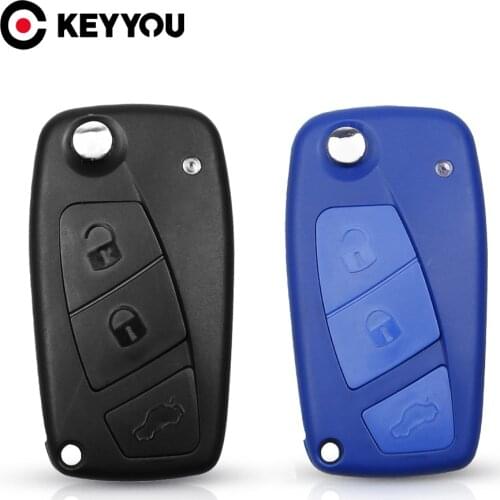 KEYYOU Flip Folding Remote Car Key Shell Case For Fiat Punto Ducato Iveco Stilo Panda Doblo Bravo Replacement 2/3 Button
