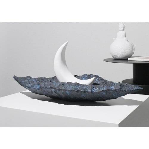 Modern Artist Bedroom Creative Sea Rise Bright Moon Artistic Conception Decoration Sculpture For Sales Office Room Porch Cabinet