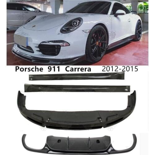 Front Rear Side Skirt Lip Spoiler For Porsche 911 Carrera 2012 2013 2014 2015 Bumper Diffuser Carbon Fiber Spoilers