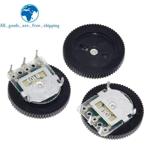 TZT 10 Pcs B103 16x2mm 10K Ohm Double Dial Taper Volume Wheel Duplex Potentiometer Z07 Drop ship