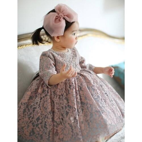 Vintage Beaded Baby Girl Dress Baptism Dresses for Girls 1st year birthday party wedding Christening baby infant clothing bebes