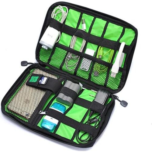 Waterproof Nylon Men Women Electronic Accessories Bag For Data lines SD Card USB Cable Travel Digital Device Bag