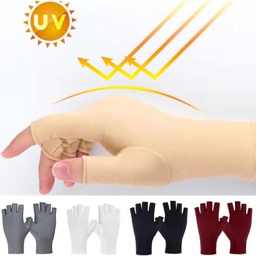 Women Half Fingers Gloves Summer Breathable Thin Semi-Finger Driving Glove New Solid Sunscreen Anti-Uv Fingerless Glove Hot Sale