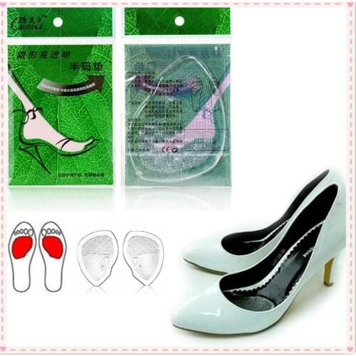 1Pair Gel Forefoot Silicone Shoe Pad Insoles High Heel Elastic Cushion silicone Orthotic Arch Support Pads Non Slip Inserts