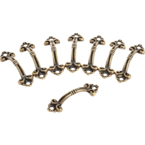 12Pcs Antique Brass Decorative Mini Jewelry Box Drawer Cabinet Handle Pull Knob Furniture Handle with Screw