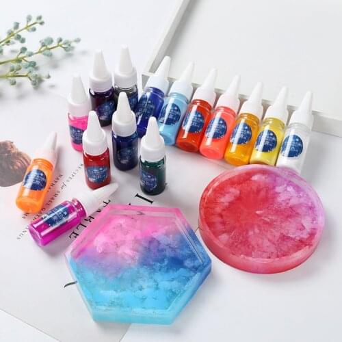 15 Color Epoxy Resin Mould Snowflake Pigment Crystal Silicone Coral Effects Coloring Agent Jewelry Accessories Make Crafts 10ml