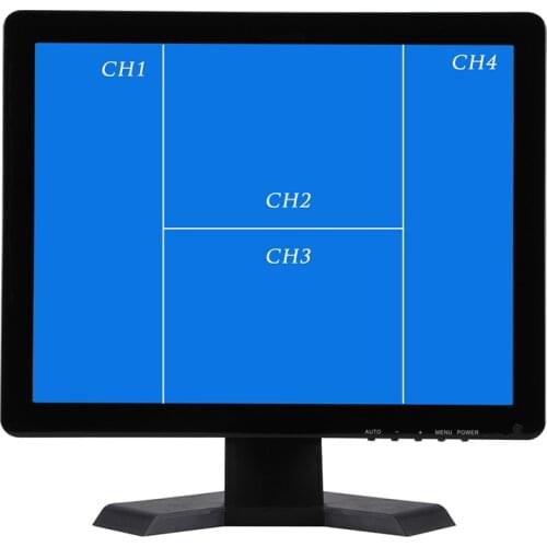 19 Inch QUAD Display screen CCTV TFT-LED Monitor with Metal Shell & 4 BNC/VGA for PC & Multimedia & Donitor Display & Microscope