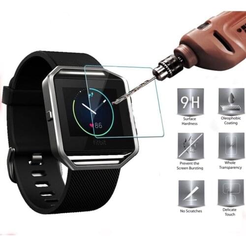 2 Pieces HOPELF Tempered Glass for Fitbit Blaze Glass on Screen Protector for Fitbit Blaze Tempered Glass