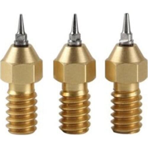 3Pc/Lot 3D Printer Parts 0.2Mm 0.3Mm 0.5Mm Airbrush Nozzle Adapter Set for V6 Hotend 1.75Mm Filament