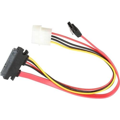 30cm/50cm SATA Combo 15 Pin Power and 7 Pin Data Cable 4 Pin Molex to Serial ATA Lead cable Connectors Computer Cables