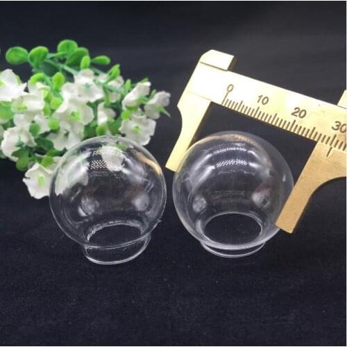 50pcs 30*20mm Transparent empay roung ball glass globe orbs bubble dome wishing bottle locket vial pendant jewelry findings