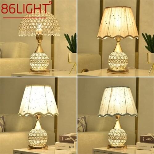 86LIGHT Crystal Desk Lamp Dimmer Remote Control Bedside For Home Luxury Modern Creative Table Light Wedding Room