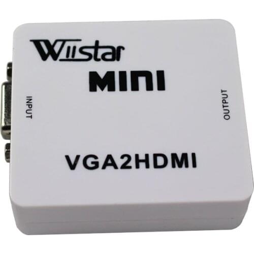 Wiistar Mini Vga to Hdmi Converter 1080P 60Hz VGA2HDMI Converter Adapter for Xbox 360 PS3 PC DVD