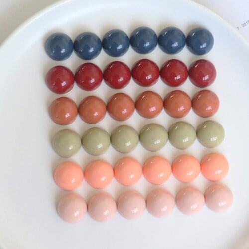 30PCS 18MM Bling Bling Half Round Flat Back Plane Resin Material DIY Phone Earrings Decoration Crafts Supplies Glitter Applique