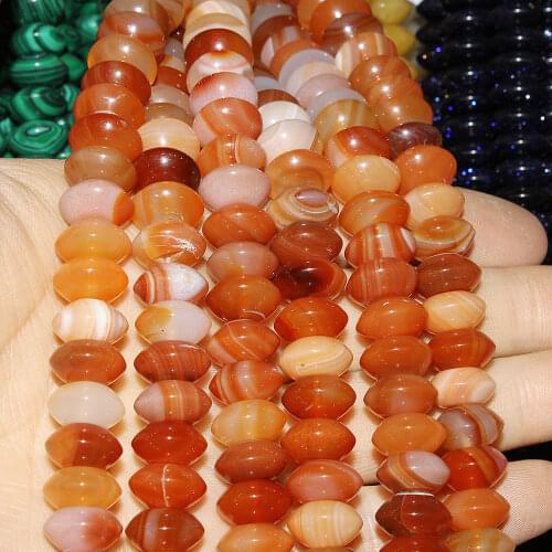 Natural Stone Agates Bead Women Jewelry Making 12*6mm Flat Round Abacus Colorful Loose Beads for DIY Hot Bracelet Necklace Parts