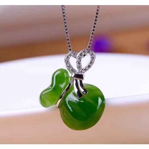Boutique Fu bag pendant 925 sterling silver mosaic Xinjiang Hetian Jade Fortune Fortune Pendant free shipping