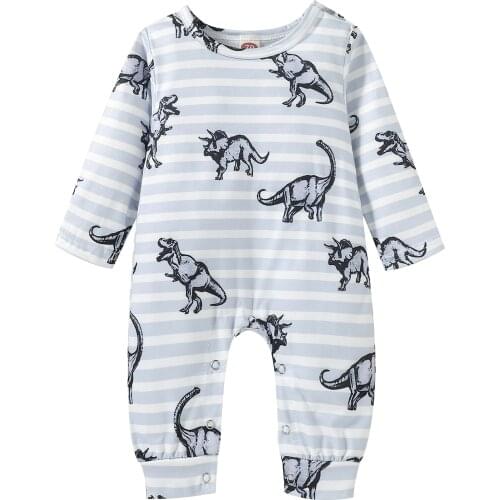 Ma&Baby 0-24M Newborn Infant Baby Boys Jumpsuit Dinosaur Long Sleeve Romper Autumn Spring Outfits DD40