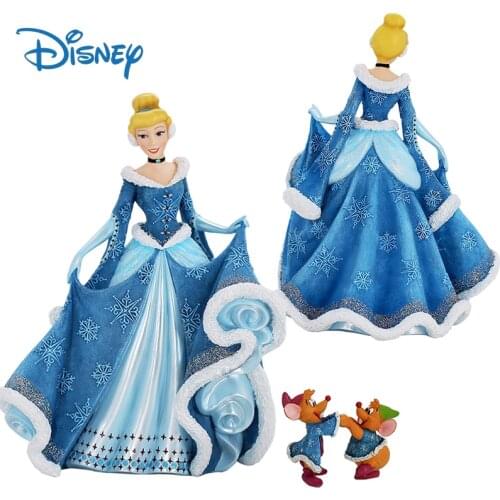 Disney Genuine Cinderella Action Figure Collection Model Toys Boxed Princess Anime Figures Kawaii Resin Dolls Decor Kids Gifts