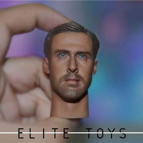 ELITE TOYS 1/6 Ryan Gosling Head Sculpt PVC Male Soldier Head Carving Fit 12'' Action Figure Body